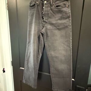 Levi Ribcage Straight Ankle Jeans - Black